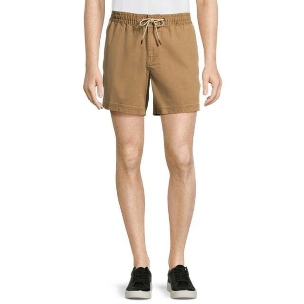George Mens Twill Pull on Shorts Drawstring Waist 8 Inseam Brown Pecan Size L